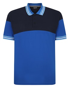 Bigdude Cut & Sew Piqué-Poloshirt, Marineblau, groß